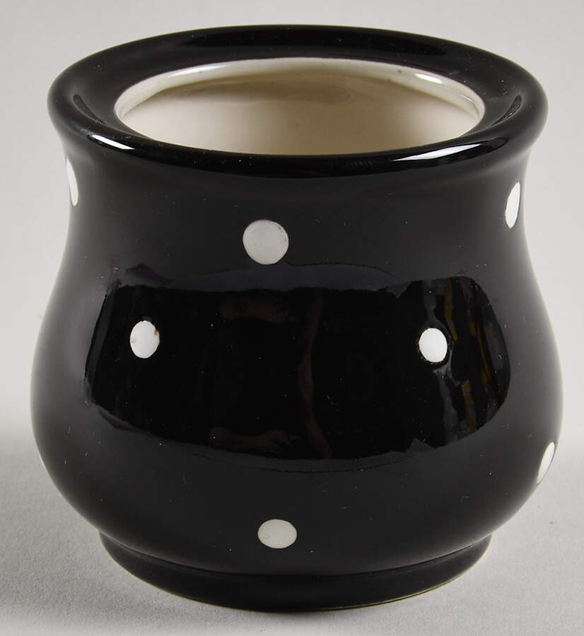 Polka Dot Black Sugar Bowl No Lid by Temp-Tations-1