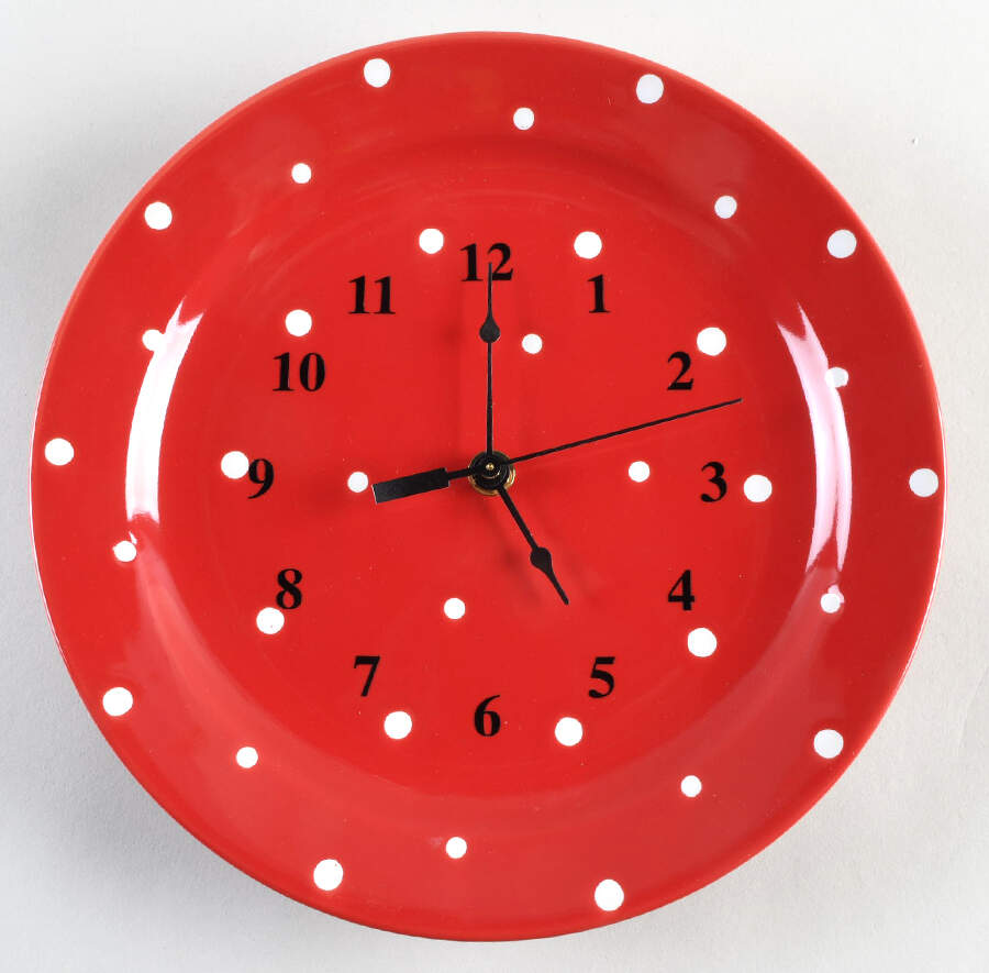 Polka Dot Red 1-2" depth  Clock Plate HC by Temp-Tations-1