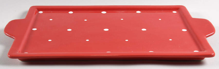 Polka Dot Red 15" Rectangular Lid-It (Trivet, Tray, Baker Lid) by Temp-Tations-1