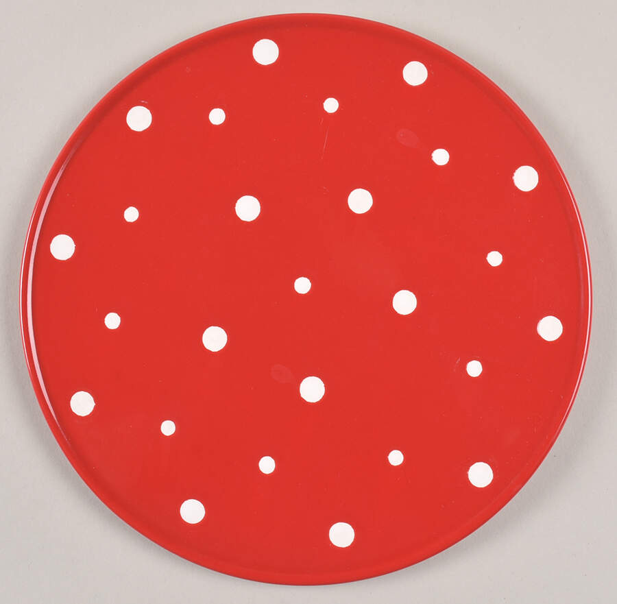 Polka Dot Red 9" Round Trivet by Temp-Tations-1