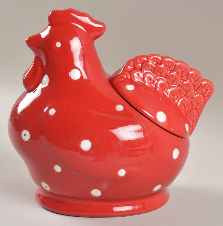 Polka Dot Red Figural Spice Jar & Lid by Temp-Tations-1