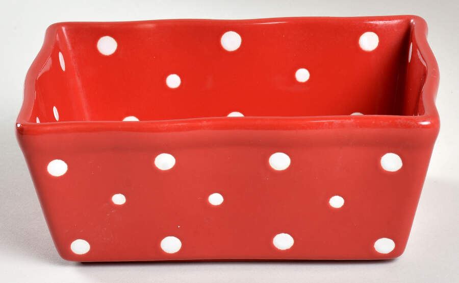 Polka Dot Red 7" Rectangular Baker by Temp-Tations-1