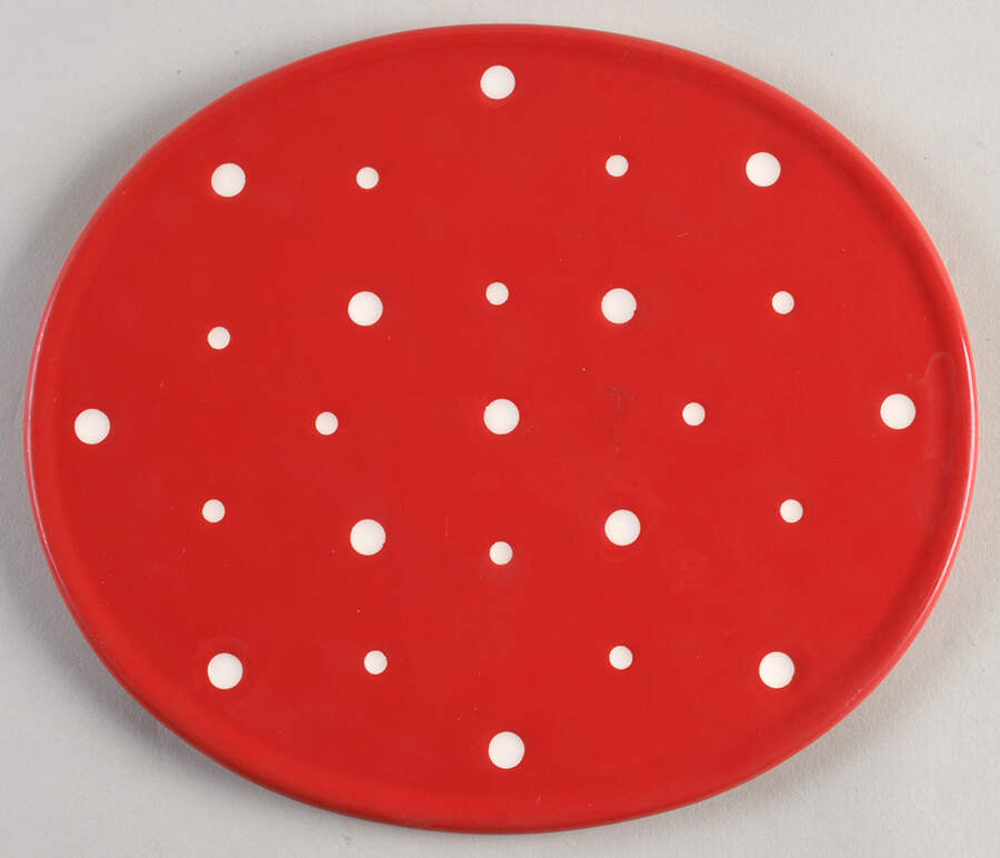 Polka Dot Red Trivet for Figural Oval Baker by Temp-Tations-1