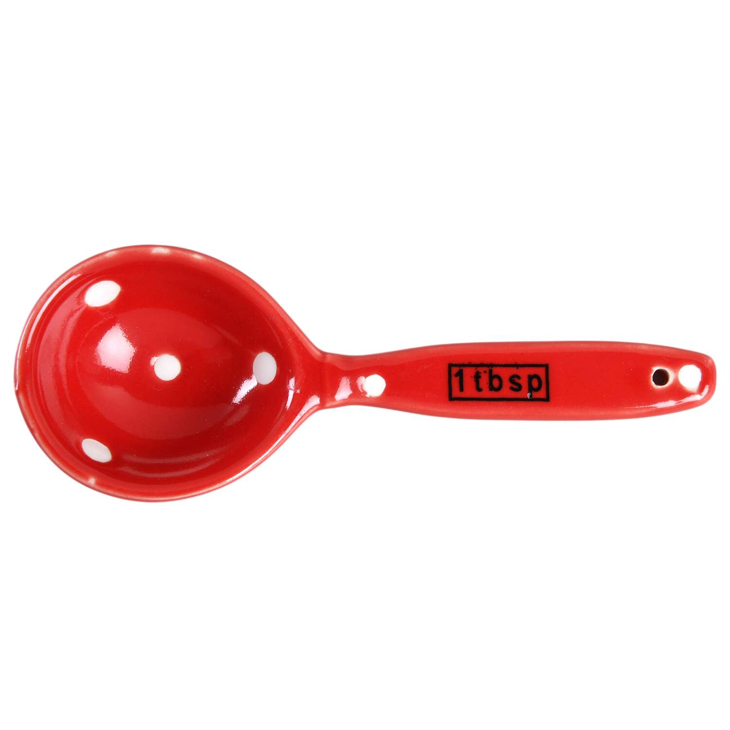 Polka Dot Red 1 Tablespoon Ceramic Measuring Spoon by Temp-Tations-1