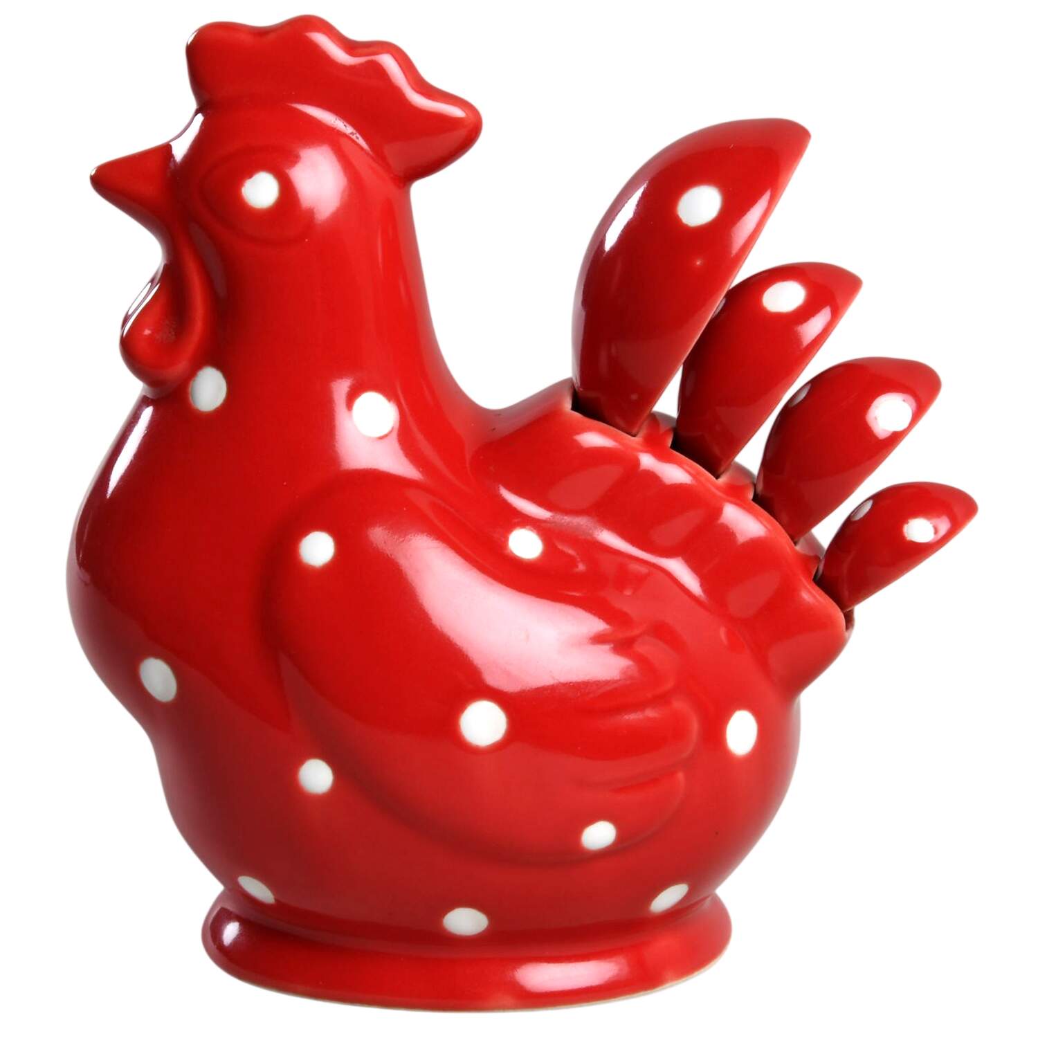 Polka Dot Red (4 Pc) Measuring Spoon Set & Holder by Temp-Tations-1