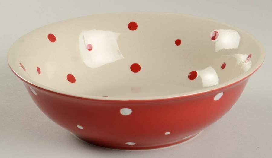 Polka Dot Red Soup/Cereal Bowl by Temp-Tations-1