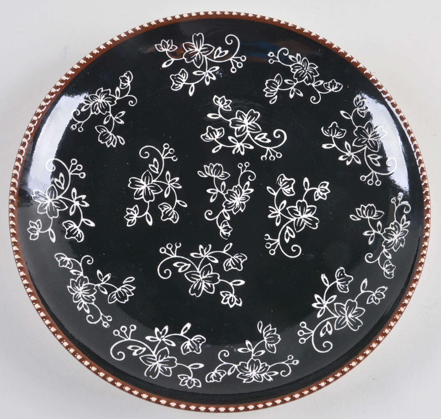 Floral Lace Black Deep Dinner Plate by Temp-Tations-1