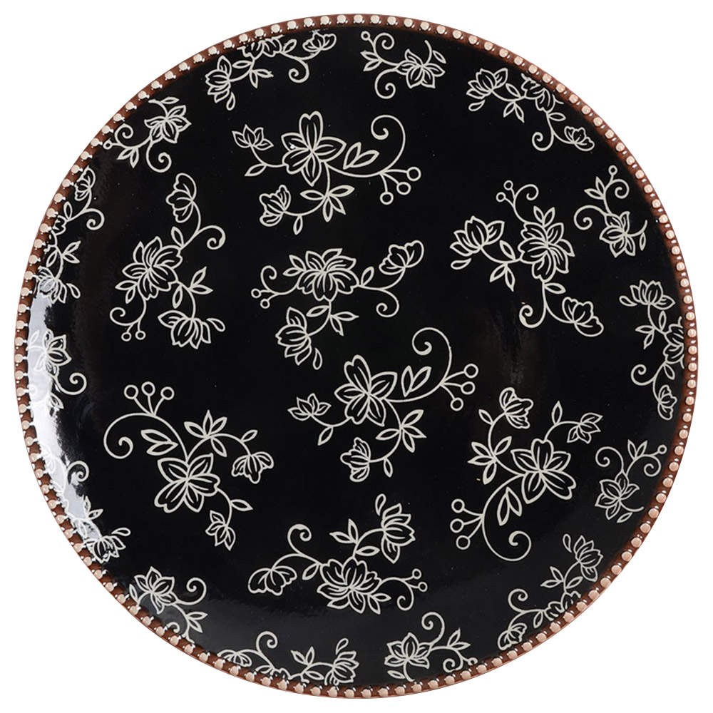 Floral Lace Black Dinner Plate by Temp-Tations-1