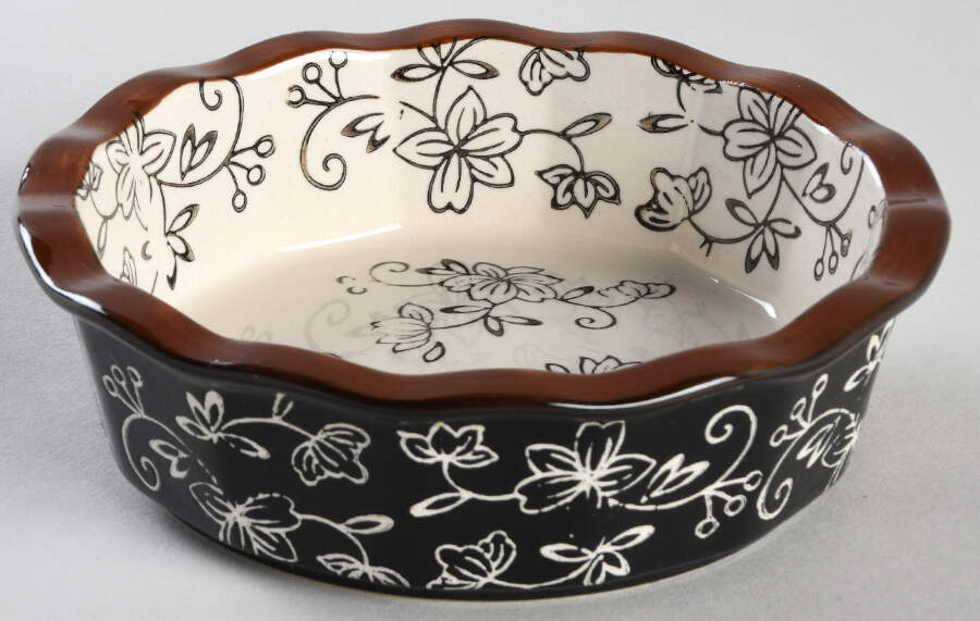 Floral Lace Black Mini Pie Plate by Temp-Tations-1