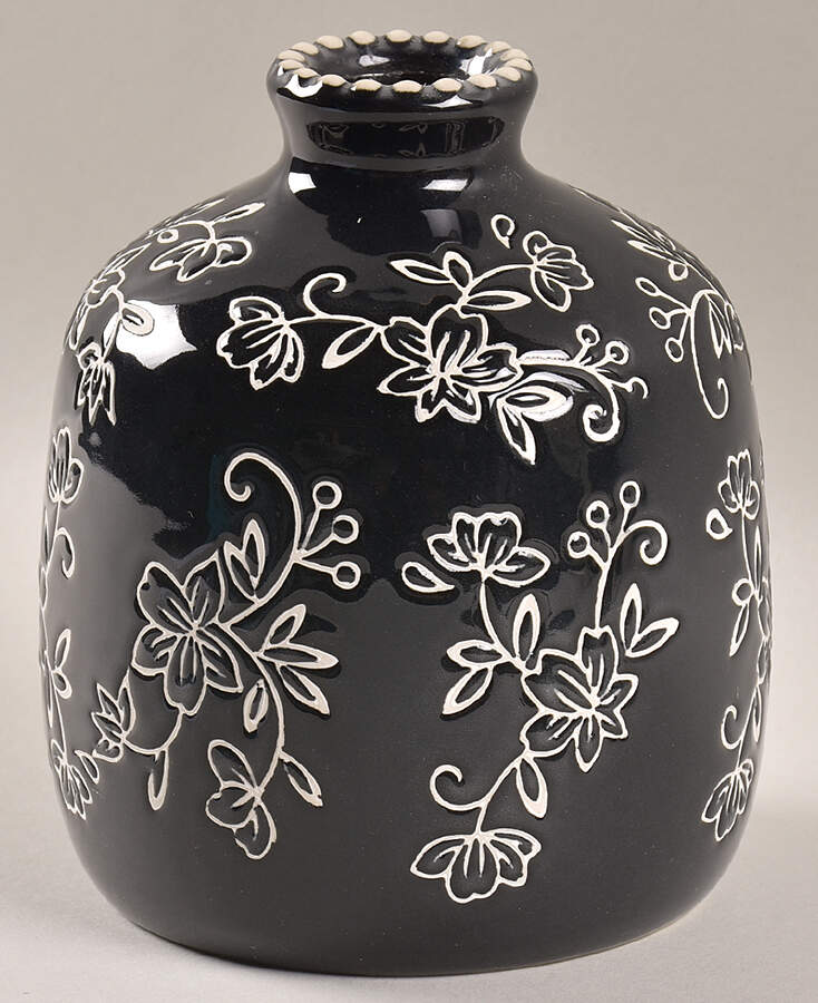 Floral Lace Black 4" Bud Vase by Temp-Tations-1