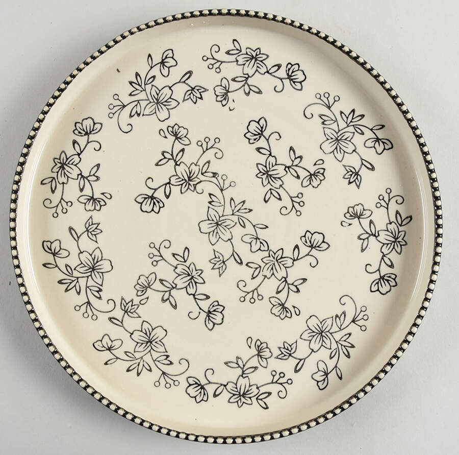 Floral Lace Black Dinner Plate by Temp-Tations-1