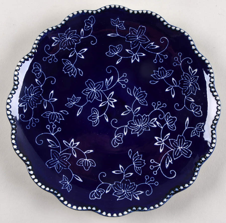 Floral Lace-Blue Salad Plate by Temp-Tations-1