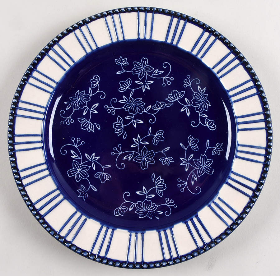 Floral Lace-Blue Dinner Plate by Temp-Tations-1