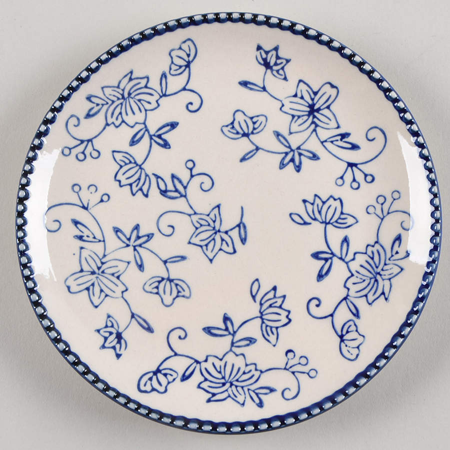 Floral Lace-Blue Coupe Bread & Butter Plate by Temp-Tations-1