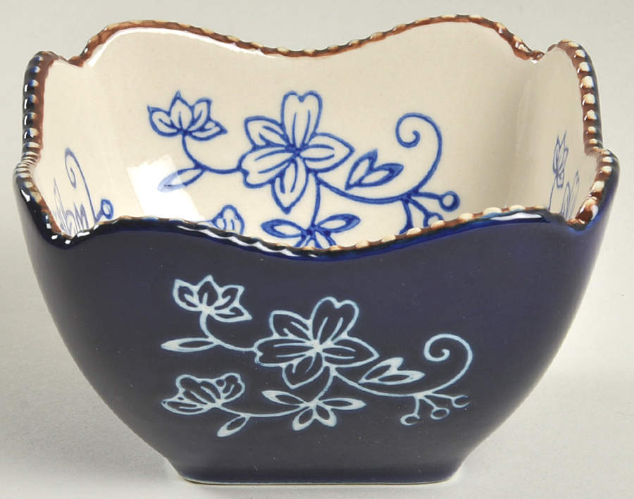 Floral Lace-Blue Square Ramekin by Temp-Tations-1
