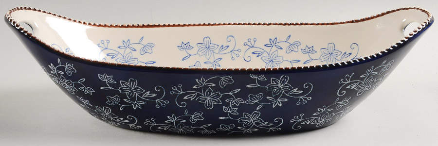 Floral Lace-Blue Oval Centerpiece by Temp-Tations-1