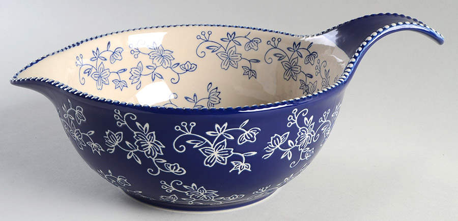 Floral Lace-Blue Batter Bowl by Temp-Tations-1