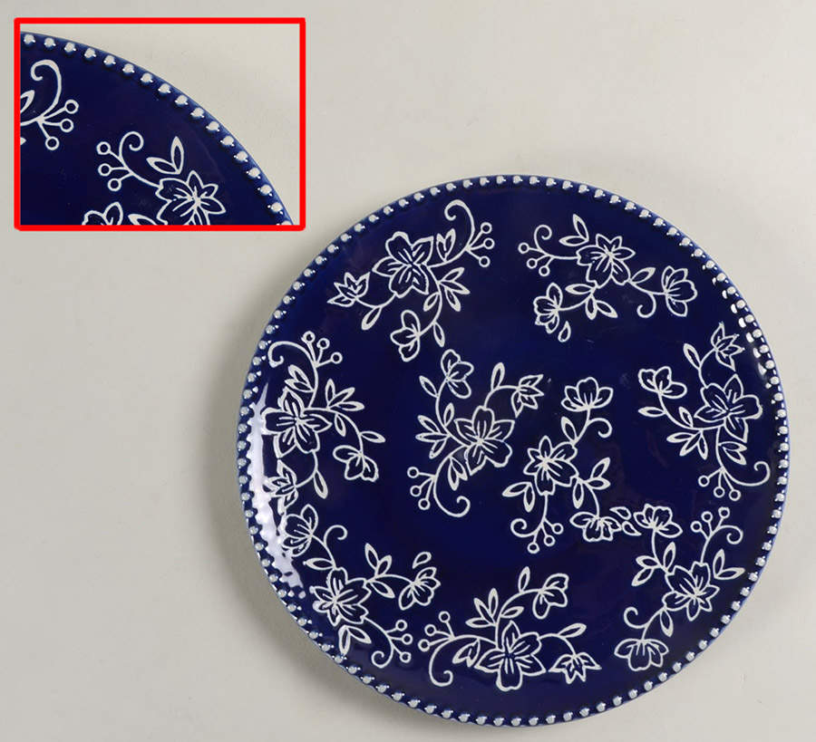 Floral Lace-Blue Salad Plate by Temp-Tations-1