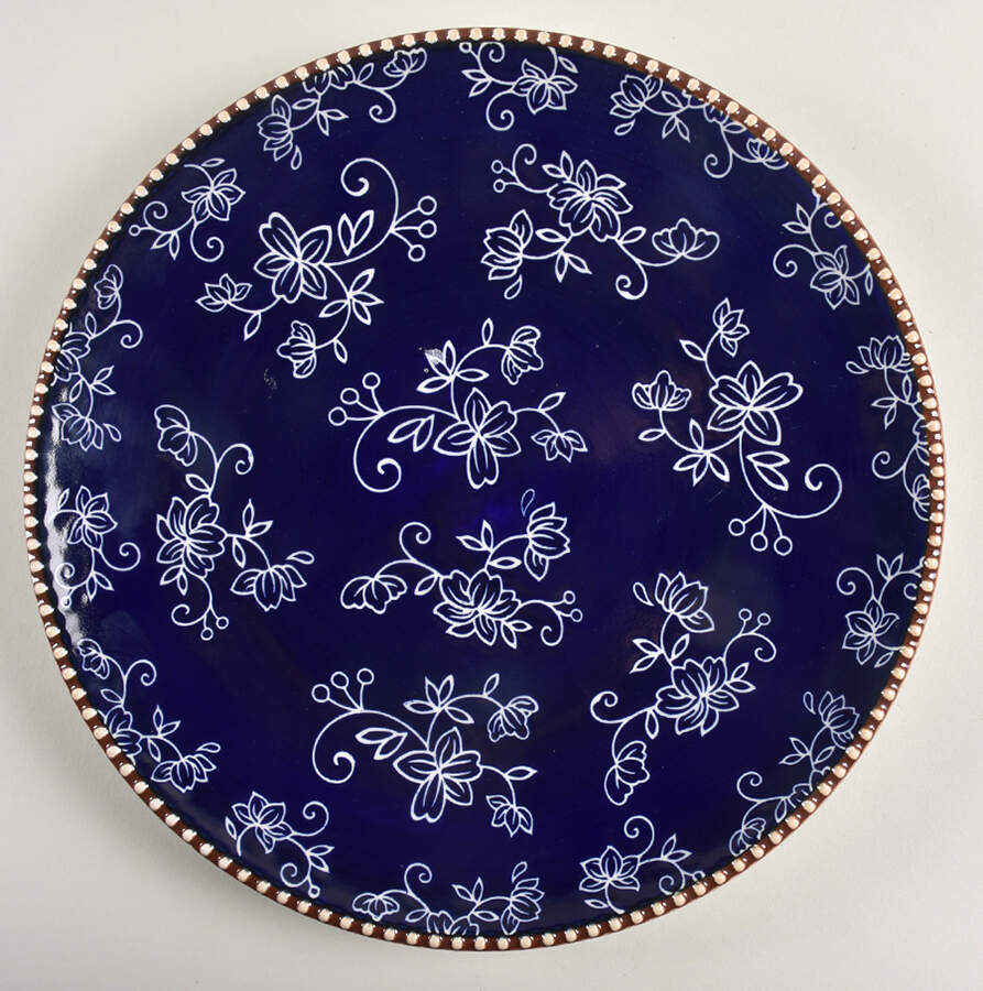 Floral Lace-Blue Dinner Plate by Temp-Tations-1