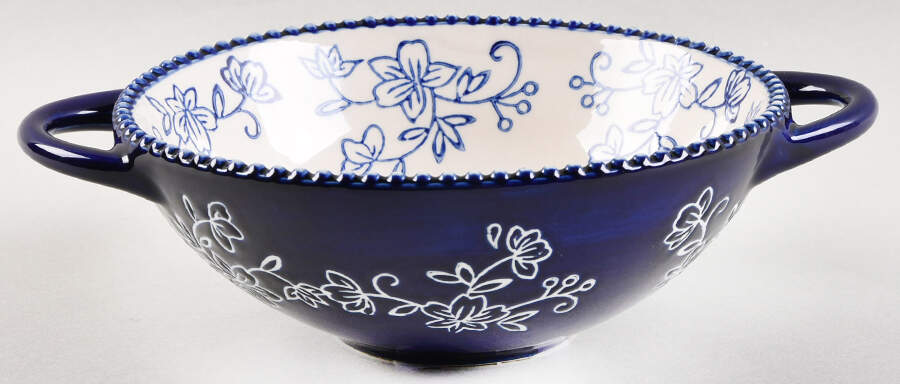 Floral Lace-Blue Individual Handled Wok Bowl by Temp-Tations-1