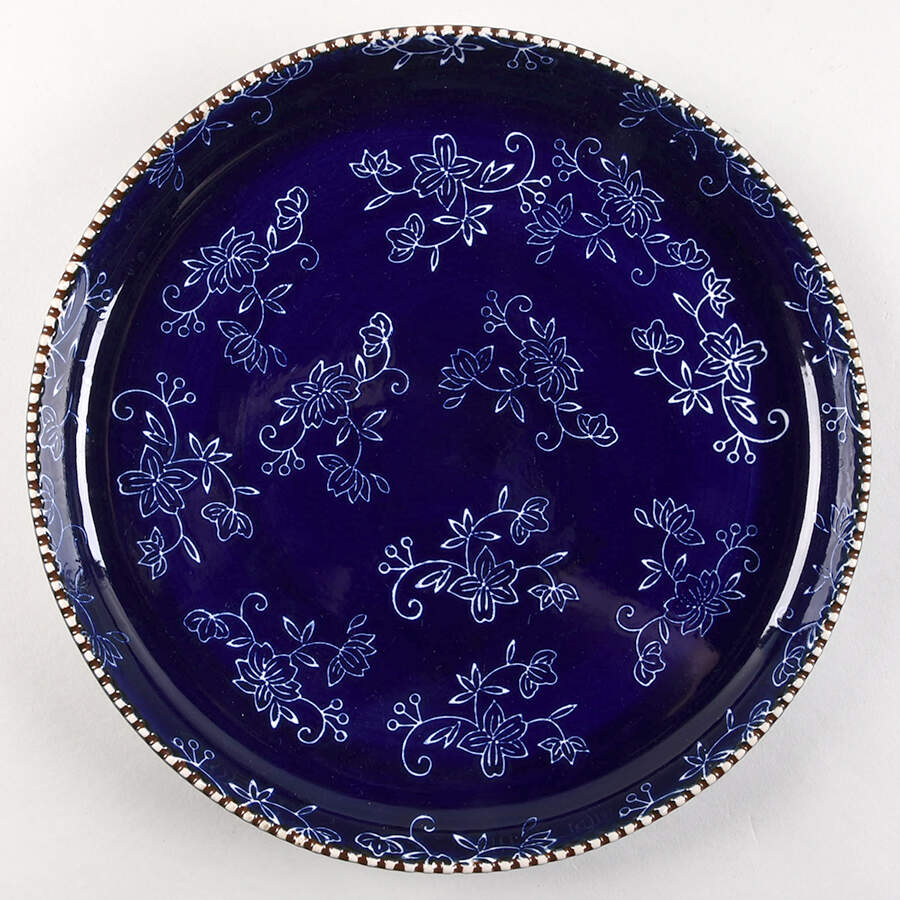 Floral Lace-Blue Deep Dinner Plate by Temp-Tations-1