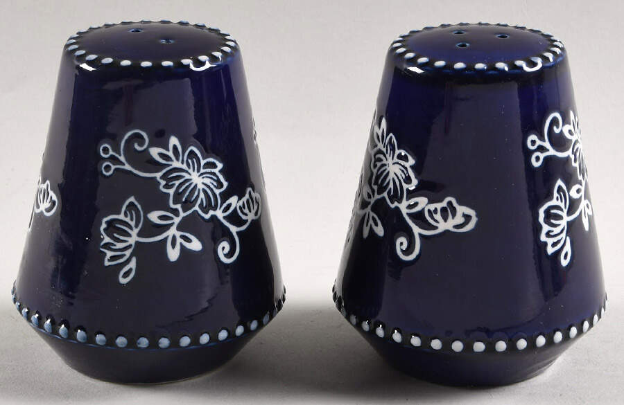 Floral Lace-Blue Salt & Pepper Set by Temp-Tations-1