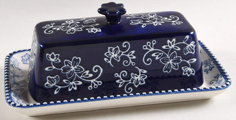 Floral Lace-Blue 1/4 Lb Covered Butter by Temp-Tations-1
