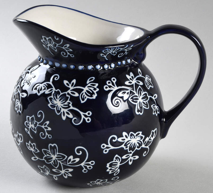 Floral Lace-Blue 28 Oz Pitcher by Temp-Tations-1