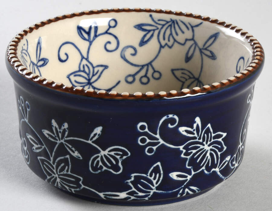 Floral Lace-Blue Ramekin by Temp-Tations-1