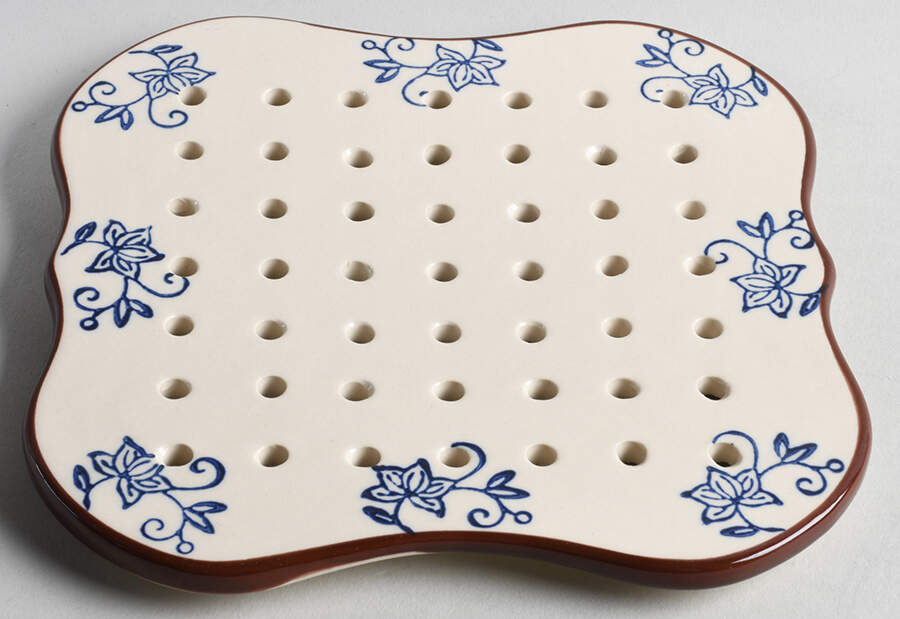 Floral Lace-Blue Drip Tray by Temp-Tations-1