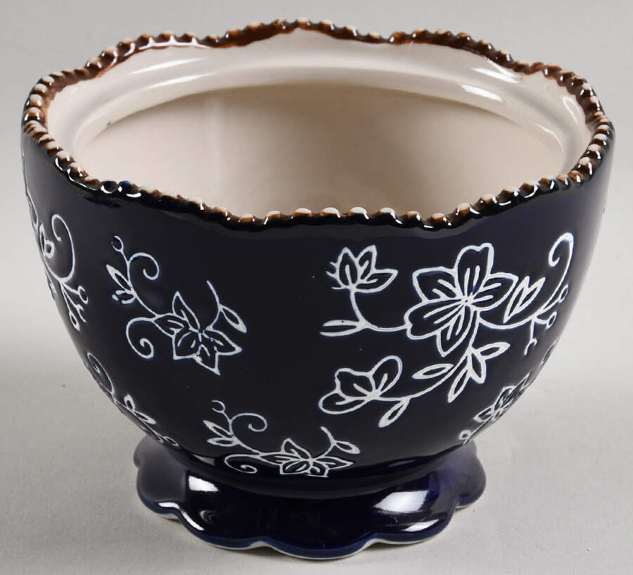Floral Lace-Blue Sugar Bowl No Lid by Temp-Tations-1