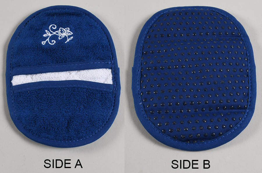 Floral Lace-Blue Cloth Oven Mitt by Temp-Tations-1