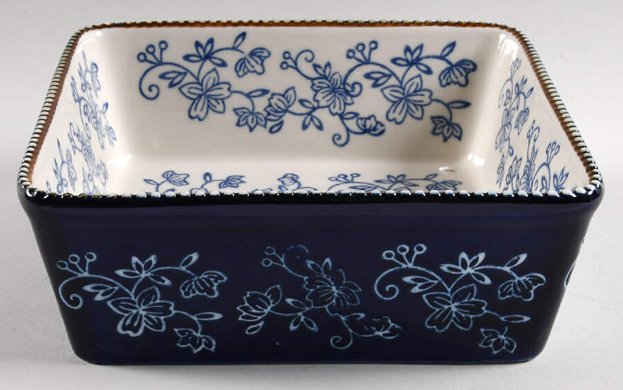 Floral Lace-Blue 7" Square Baker by Temp-Tations-1