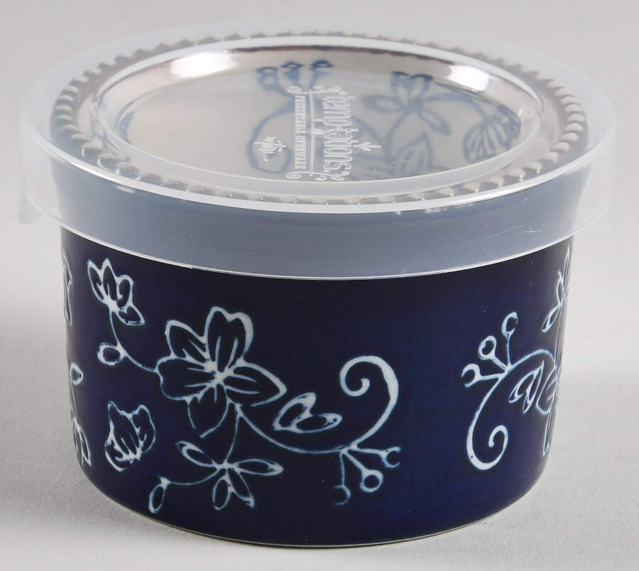 Floral Lace-Blue Ramekin & Plastic Lid (RAMM1) by Temp-Tations-1