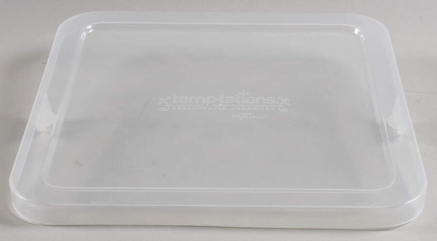 Floral Lace-Blue Plastic Lid for 7" Square Baker by Temp-Tations-1