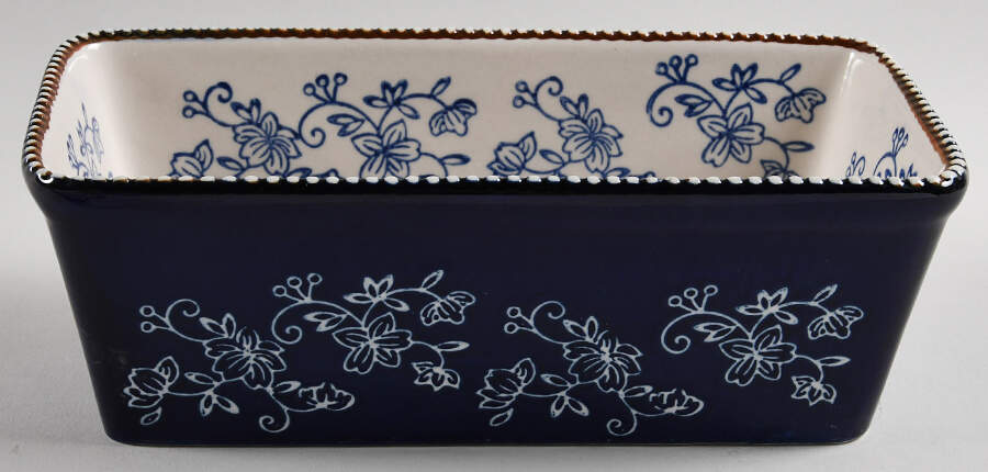 Floral Lace-Blue Loaf Pan by Temp-Tations-1