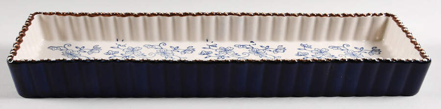 Floral Lace-Blue 14" Rectangular Tray by Temp-Tations-1
