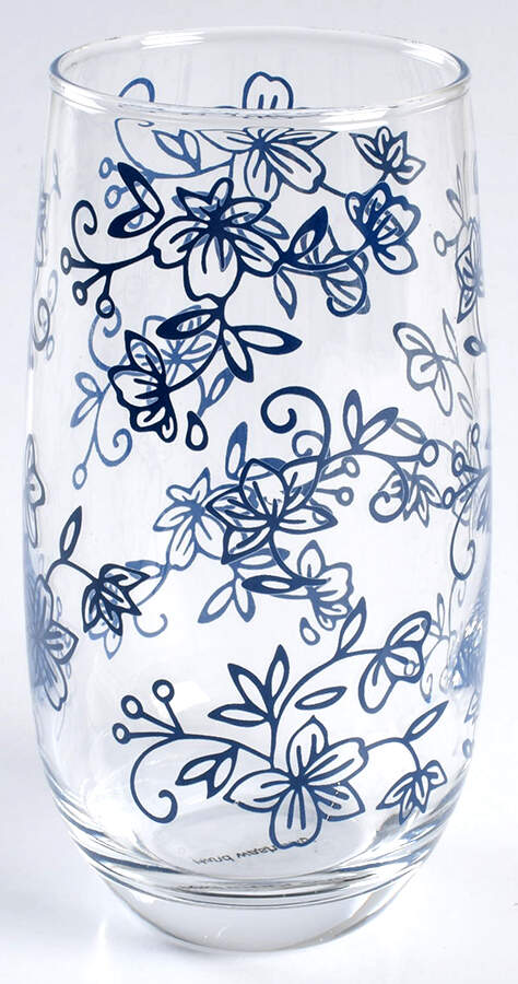 Floral Lace-Blue 16 Oz Glassware Tumbler by Temp-Tations-1