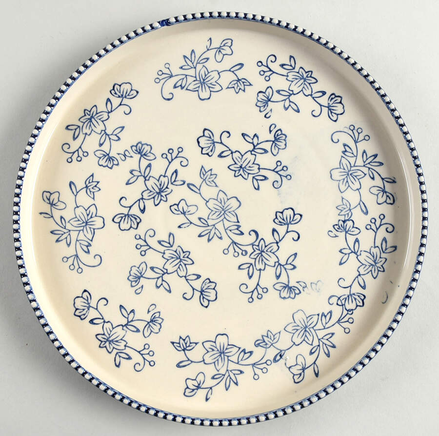 Floral Lace-Blue Dinner Plate by Temp-Tations-1
