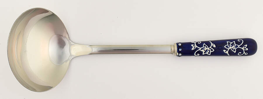 Floral Lace-Blue Ladle for Tureen & Lid-It by Temp-Tations-1