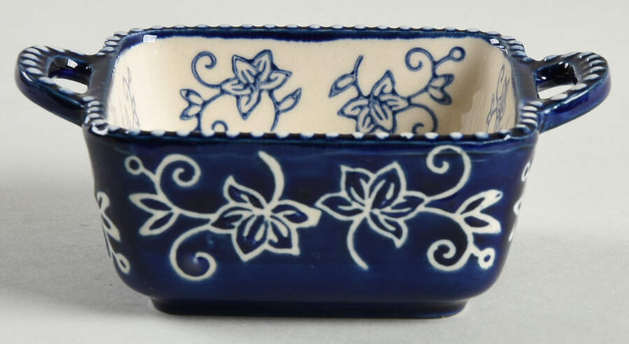 Floral Lace-Blue Individual Dip Dish by Temp-Tations-1