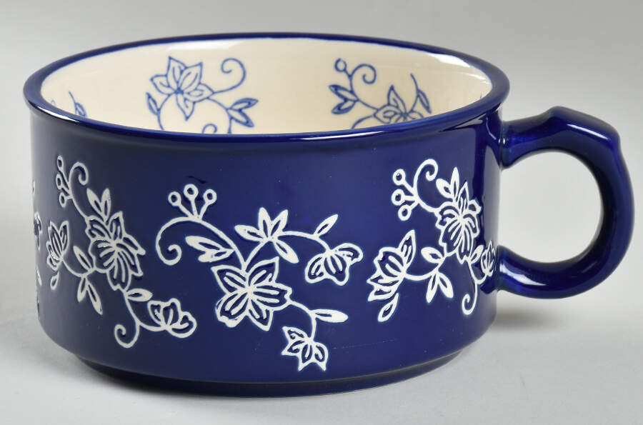 Floral Lace-Blue 22 Oz Soup Mug by Temp-Tations-1
