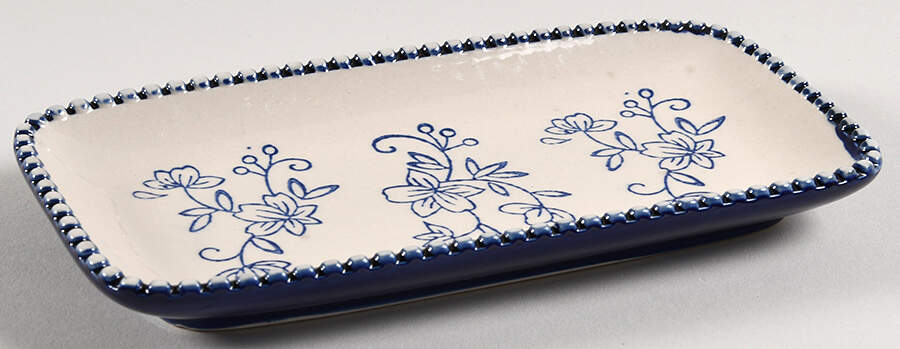 Floral Lace-Blue 1/2 Pound Butter Dish No Lid by Temp-Tations-1