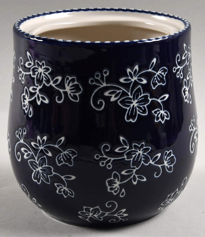 Floral Lace-Blue 5" Canister No Lid by Temp-Tations-1