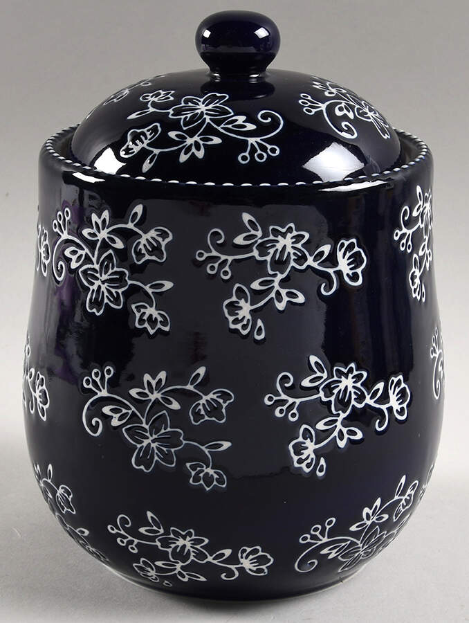 Floral Lace-Blue 6" Canister & Lid by Temp-Tations-1