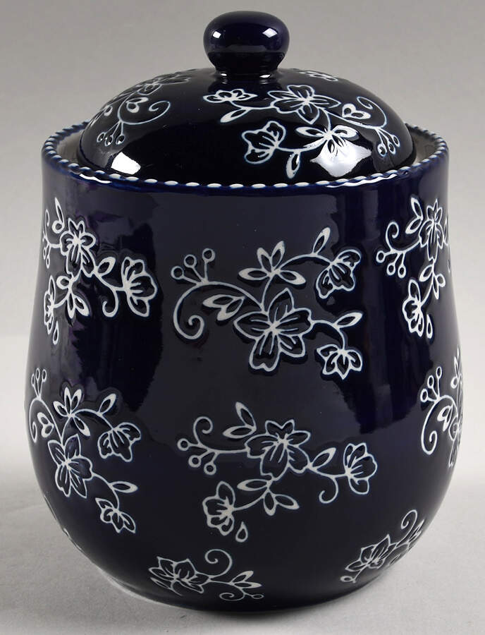 Floral Lace-Blue 5" Canister & Lid by Temp-Tations-1