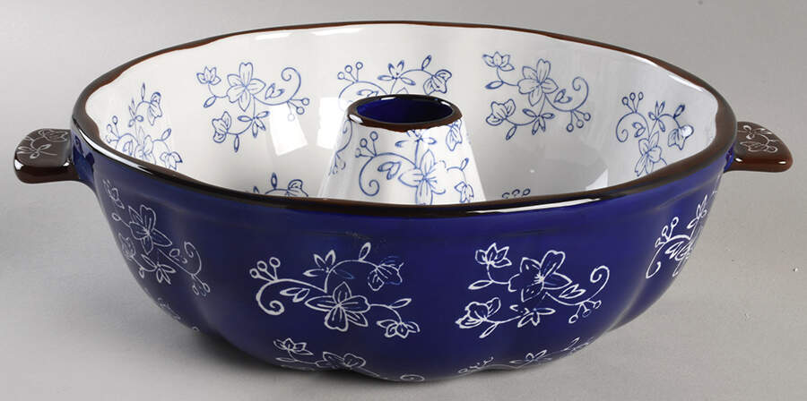 Floral Lace-Blue Bundt Pan by Temp-Tations-1