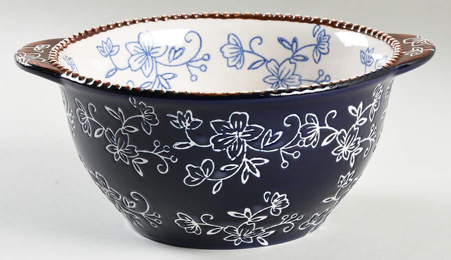 Floral Lace-Blue 8" Mixing Bowl by Temp-Tations-1