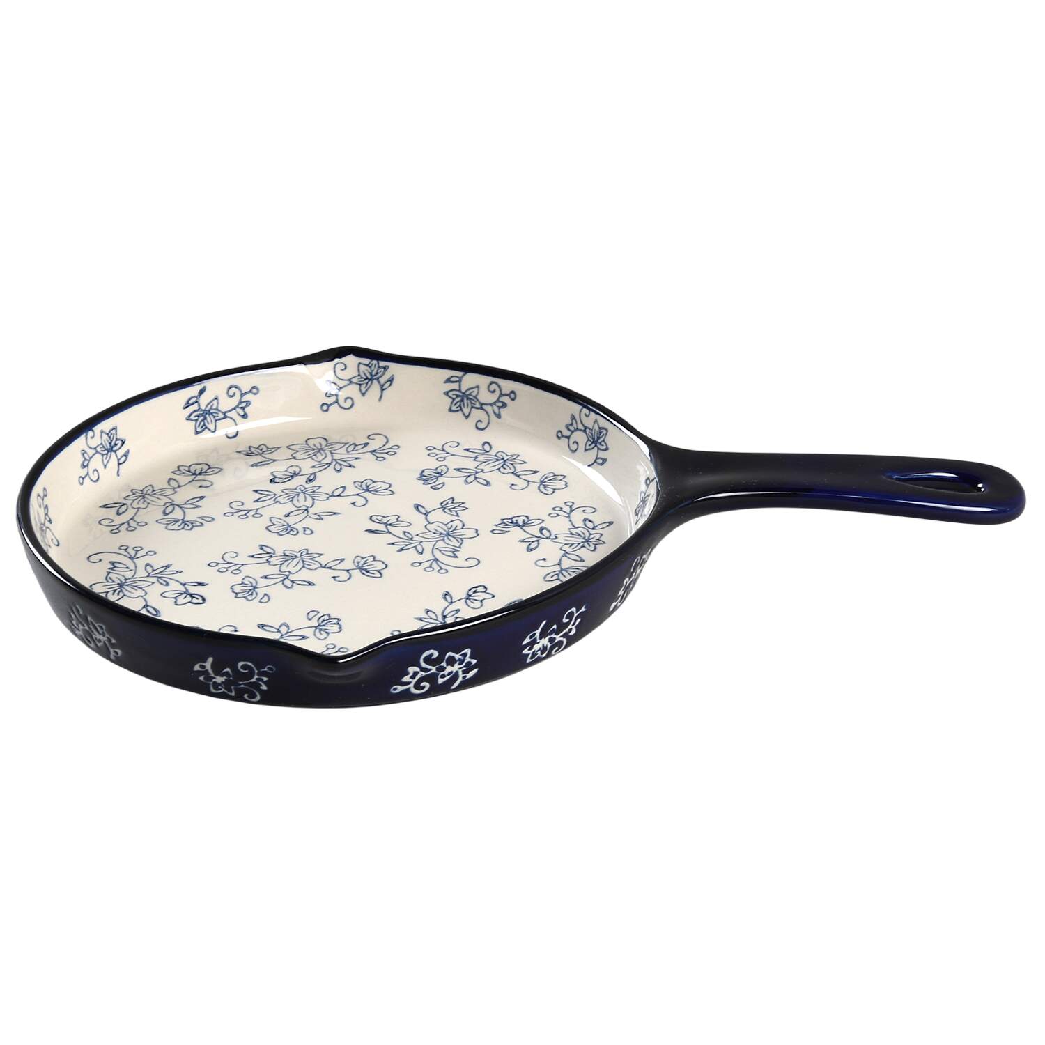 Floral Lace-Blue 8" Open Skillet by Temp-Tations-1