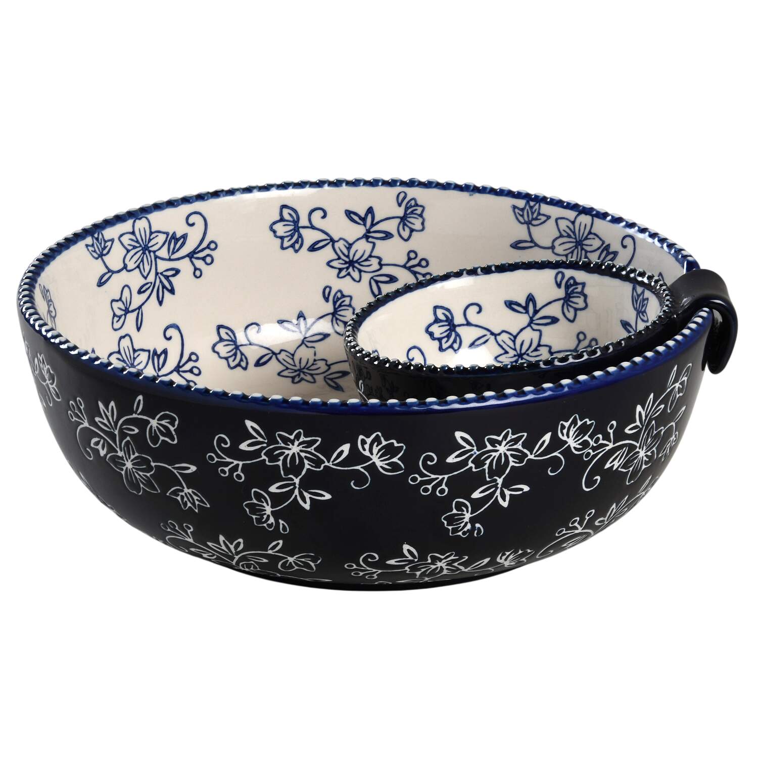 Floral Lace-Blue (2 Piece) Chip & Dip Set by Temp-Tations-1